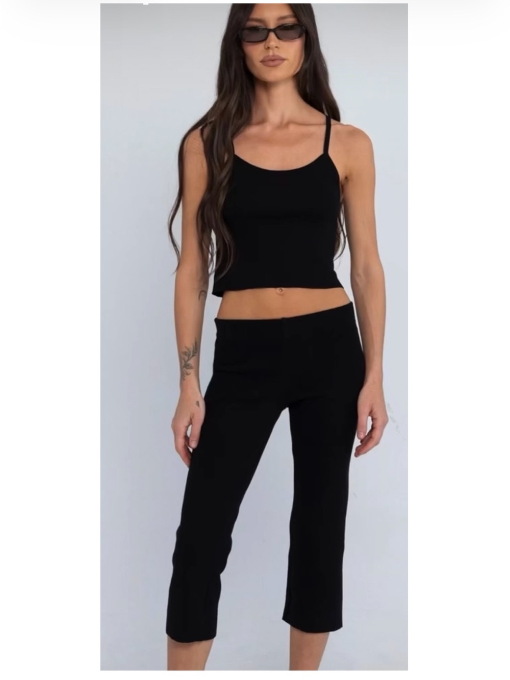 BRULE Black Capri  Cropped Straight Leg Pants NWT size S